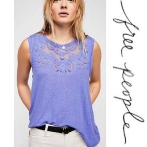 FREE PEOPLE Meant To Be Lilac Top Pit-Pit 20”Neck-Hem 22”